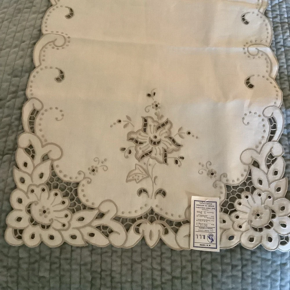 Five Piece Hand Embroidered in Portugal  Linen Set
